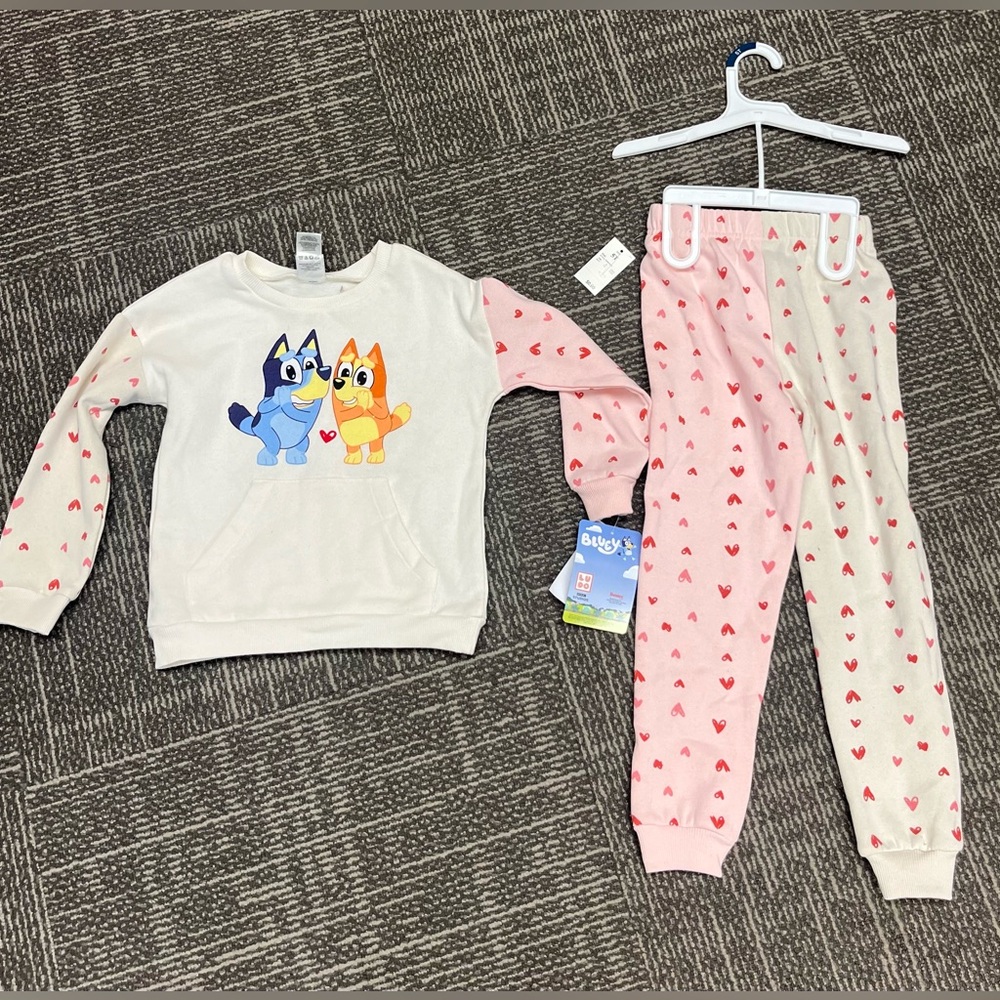 Bluey Matching Pajama Set, Pink Size 5T - New With Tags